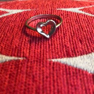 Sterling silver heart ring stamped